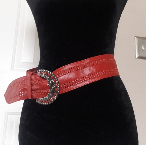 Stylish/Red/ Leather/ Sash Belt - Picture 6 of 8